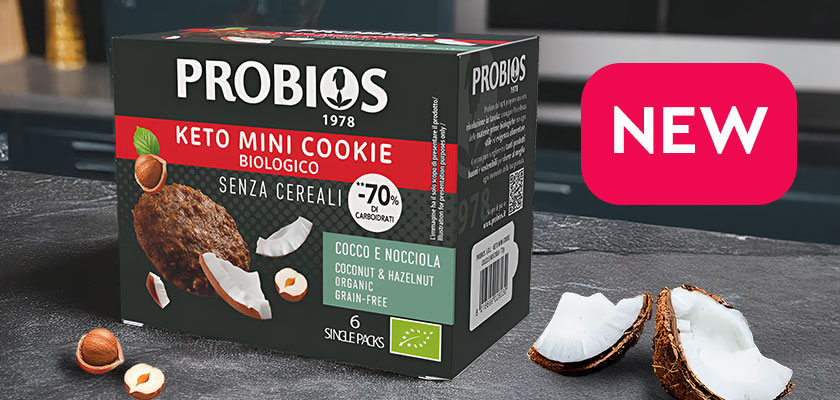 Keto Mini Cookie Probios: tutto il gusto di un biscotto con il 70% di carboidrati in meno